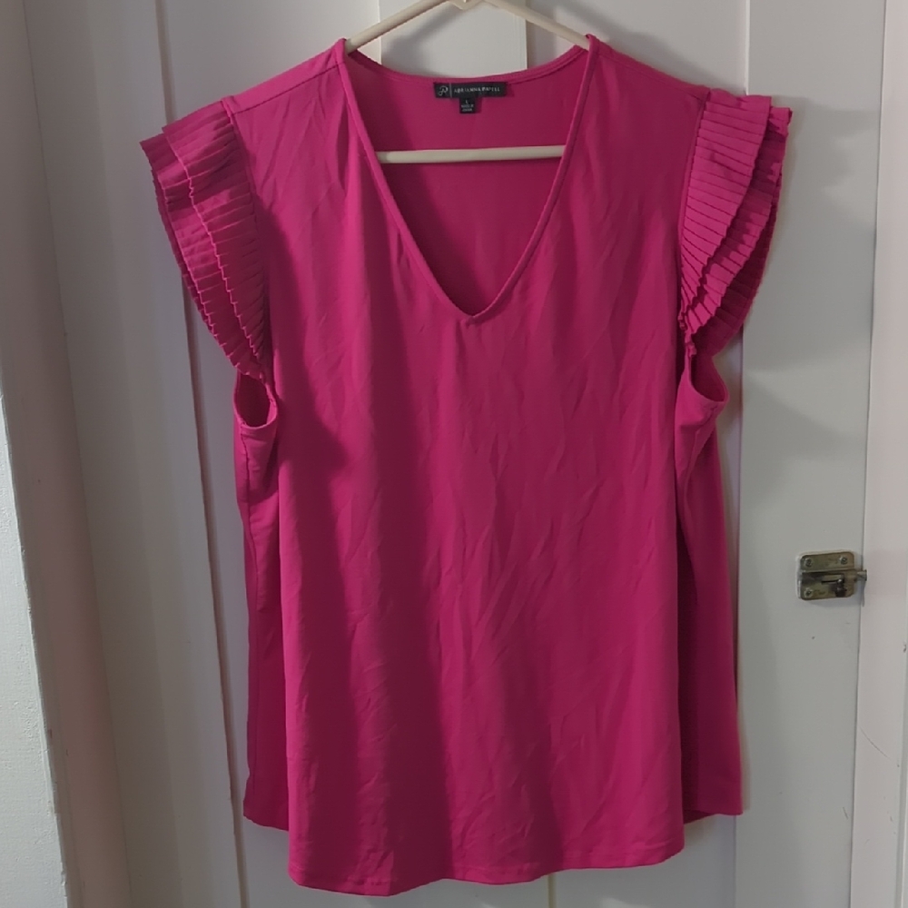 Hot Pink Sleeveless Blouse